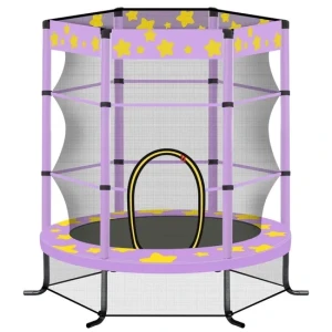 55 Inch Kids Trampoline with Safety Enclosure Net Outdoor Indoor Trampoline for Kids