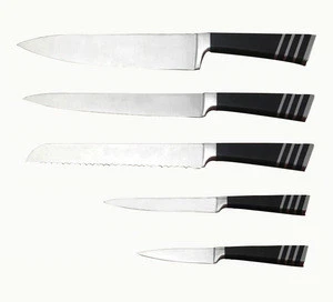 5pcs Stainless Steel Forged Bamboo Handle Kitchen Knife Set