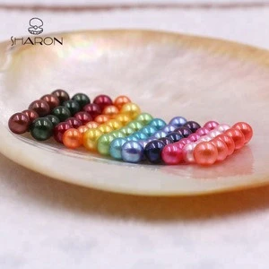 6-7mm AAAA Rainbow Color High Quality Round Loose Pearl For Christmas