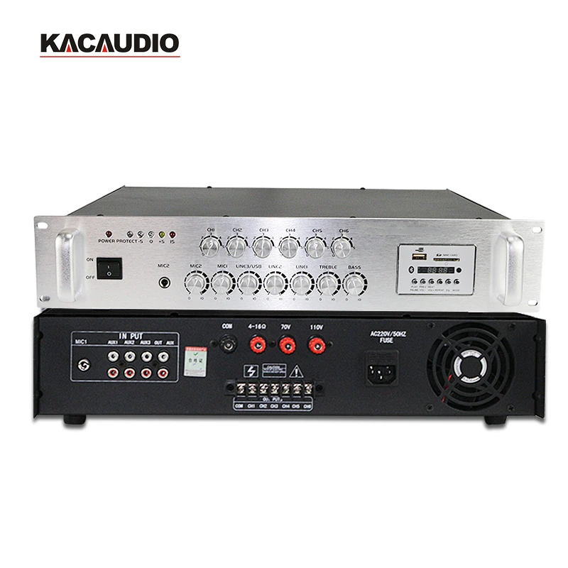 6 channel independent control 800 Watt amplifier audio amplifier