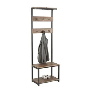 6212 Pine and Metal Coat Stand