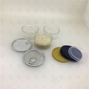 65X30mm Cannabi Container PET Plastic Jar With Ring Pull Lid And Plastic Cap