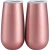 Import 6OZ Rose Gold Color Classic Wine Tumbler Insulated Flute Double Wall Stainless Steel Insulated Vacuum Stemless Champagne Glass from China
