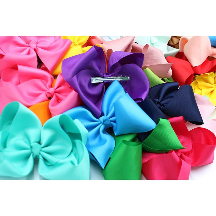 6&quot; Customized Baby Color Ribbon hair bow with clip for girls