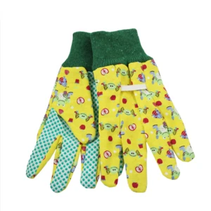 7.5 Inch Children Floral gloves with PVC Dots Garden Gloves Garden Tool