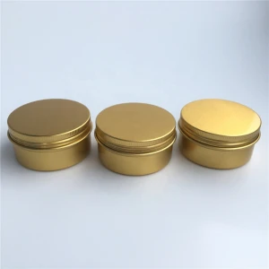 80ml Gold Round Aluminum Jars Candle Tin Can Aluminum Cosmetic Tin Box Container with Screw Lid
