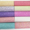 A4 Pastel Chunky Sequins Chunky Glitter Fabric Ultra Fine  Glitter Fabric Vinyl  Faux Leather Sheet for DIY Hair Bows Craft