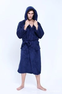 A6002 Women&#039;s and Mens Breathable Black Coral Fleece Bath Robe with Shawl Collar