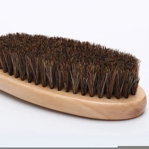 Abeis Factory OEM Free Custom Logo Horse Hair Handle Cleaning Brush
