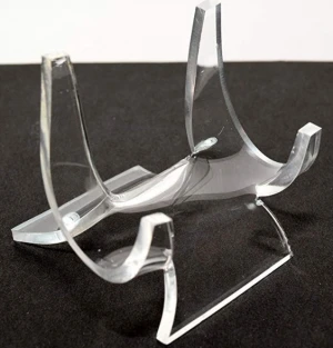Acrylic Plastic double bend Easel Display Stand Acrylic Plate Bowl Easel Display Rack