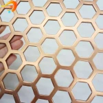 Aluminum 3mm copper anodized hexagonal perforated metal screen wholesale
