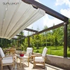 AlunoTec Electric Canopy Pergola Sun Shading Pergola Retractable Awning For Backyard
