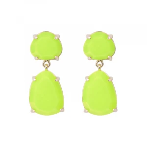 Amazon Explosion Simple Classic Style Neon Colorful  Rhinestones Resin Earring Jewelry