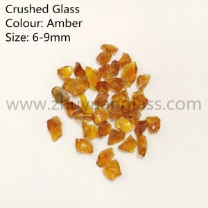 Amber crushed glass aggregate for concrete