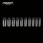 Angnya 240Pcs Invisible Gel Long Transparent Acrylic Almond Nail Art Tips With Nail Tip Boxes