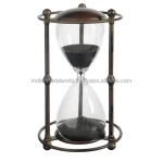 Antique Brass Decorative Metal Sand Timer hourglass 60 minutes Sand Clock Office Business Gift  Golden rotating Hour Glass