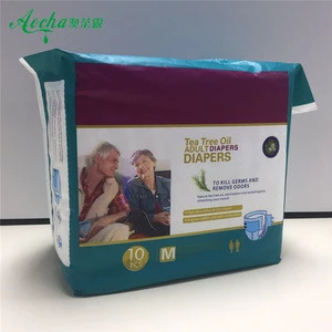 Aocha Hot Sale Super Absorbent Economic disposable cheap tea tree oil adult diapers with OEM/ODM Service
