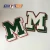 Import Applique green white letters quilting embroidery 3D clothing patches badges adorn good quality custom free design NO MOQ from China