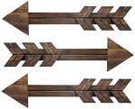 Arrow Decor, Set of 2 Arrows, Rustic Wood Arrow Sign Wall Decor Decorative Farmhouse Home Wall Hanging Decor (Brown Set of 2)