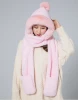 Autumn and winter thick fur collar scarf scarf hat set female double layer warm plush bib one-piece hat