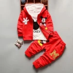 Baby  tracksuits Boys Clothes Set Minnie Mickey Cartoon Kids Girls Tracksuit Clothing Suits Autumn 3Pcs Sets Hooded Coat Toddler