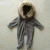 Import Baby warm fake fur jumpsuit faux raccoon fur rompers with fleece from China