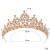 Baroque Gold Champagne Crystal Heart Bridal Tiaras Crown Rhinestone Pageant Diadem Veil Tiara