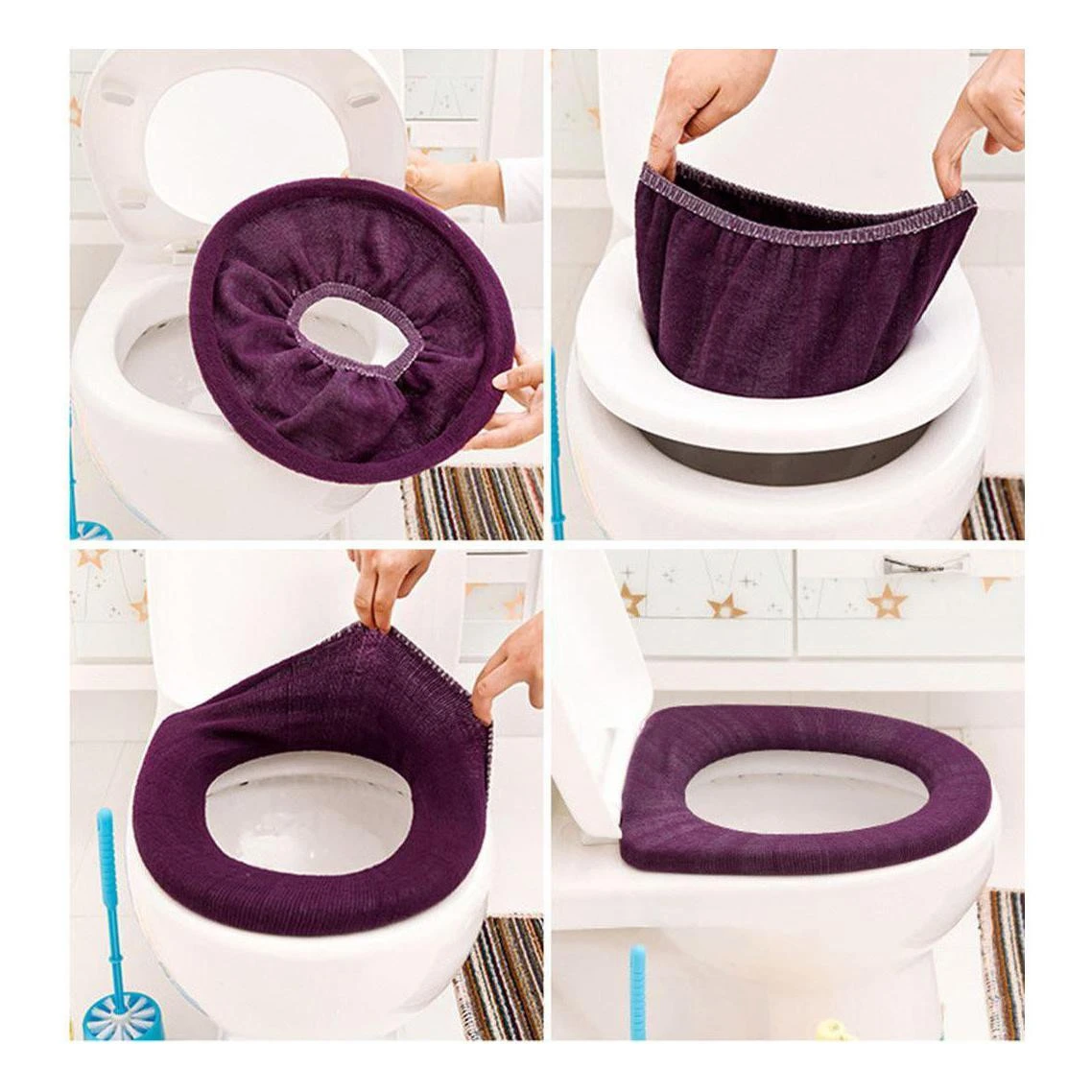 Bathroom Toilet Mat Seat Toilet Seat Mat Closestool Washable Sticky Cushion Cover Soft Warmer Cover Pad High