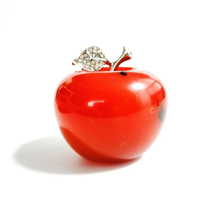 Best-selling high quality healing crystal crafts crystal ball carnelian apple for decoration