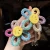 Import Big smiling face Coloured sunflower hair bands scrunchy large for kid ponytail from China