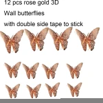 Birthday Banner Paper lanterns Butterflies Star Garland, Table Cover Balloons Rose Gold Happy Birthday Decorations supplies set