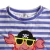 Import Blue and white strips short sleeve crab embroidery shirts red gingham shorts boys clothing sets from China