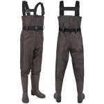 Hip Waders Half Body Fishing Water Pants, Hip Wading Pants with  Wear-Resistant and Anti Slip Oxford Boots (Color : Black, Size : 9)