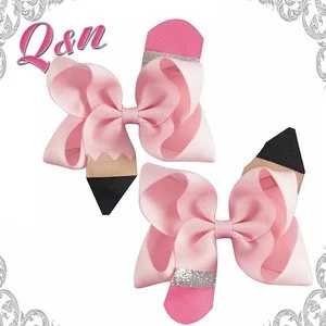 Boutique new styles kids school ribbon hair bow children hair accessory