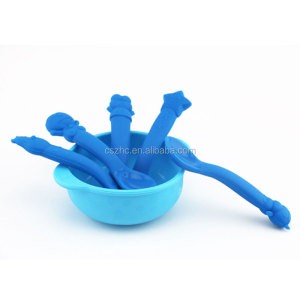 BPA Free Soft-Tip First Stage Training Silicone Feeding Infant Spoon for Babies