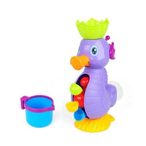 Brand new educational cute sea horse plastic baby bath toy