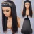 Import Brazilian Straight Human Hair Wigs Machine Made Head Band Wig Density150 Remy Hair For Women Black Natural Color Human Hair Wigs from China