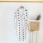 Breathable Custom Printed Lady Sleep Wear Nightshirt Stylish Style Women Sleepwear Shirt Night Dress Pajamas