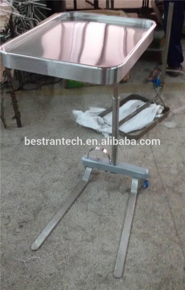 BT-SMT004 Hospital stainless steel surgical operation room mobile adjustable height instrument table for sales