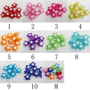 bulk wholesale high quality 10mm double color Star shaped clear acrylic beads