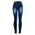 Import Bulk wholesale top quality navy blue women ripped Jeans soft ladies jeans pants from China