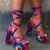 Import BUSY GIRL AL8066 Womens Sexy Cross Strap Lace Tie-Dye Platform Thick Heel Sandals High Heels female nightclub high heel from China