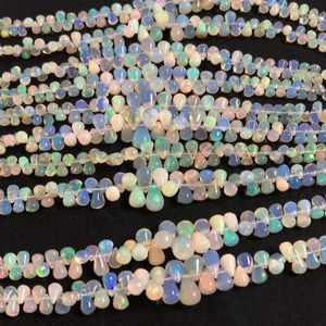 Buy Direct from Natural Ethiopian Opal Smooth Drop Shape Briolette Loose Beads from Manufacturer