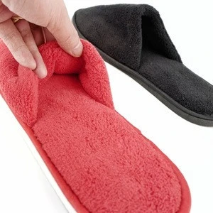 Buy now stock Disposable cheap wholesale coral Fleece slipper for hotel