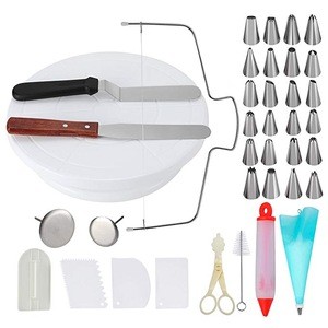 cake piping nozzle with cake turntable,icing spatula ect cake tools