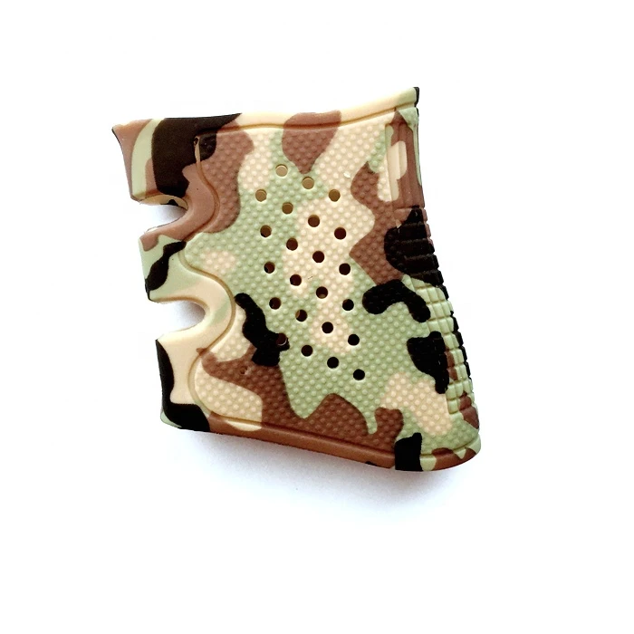 camouflage elastic slip on non slip rubber pistol grip for handgun sleeve
