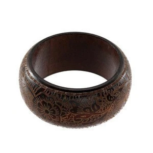 Carve patterns Simple Fashion plated charm geometric wood bracelets bangles