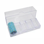 Casino Game Accessory Transparent 100pcs acrylic clear poker chip tray to hold 40mm poker chips case