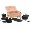 Cast Iron dutch oven in wooden box set