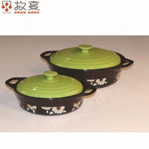 Chaozhou MUYAN ceramic heat-resistant casserole with lid flower decal oval shape